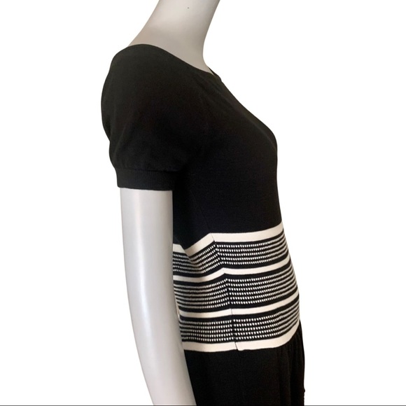 KATE SPADE Rio de Janeiro Fit & Flare Knit Midi Dress Striped 100% Cotton Size S - Picture 14 of 16